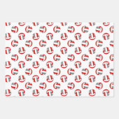 Rode Grijze Volleyballen Team Viering Verjaardag Inpakpapier Vel (Voorkant 3)