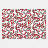 Rode Grijze Volleyballen Team Viering Verjaardag Inpakpapier Vel (Voorkant)