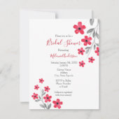 Rode grijze Waterverf bloemen Kaart (Voorkant)