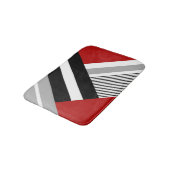 Rode, grijze, witte en zwarte geometrische vormen badmat (Gekanteld)