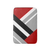 Rode, grijze, witte en zwarte geometrische vormen badmat (Voorkant Verticaal)