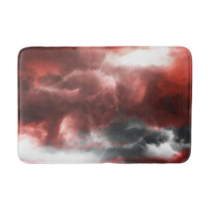 Rode grijze zwarte abstracte wolken digitale kunst badmat