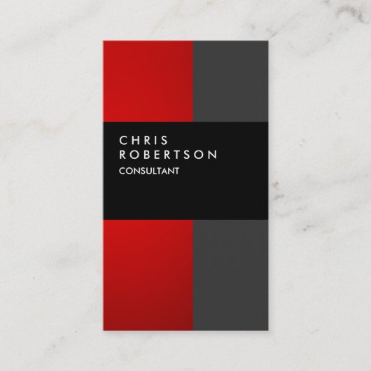 Rode grijze zwarte creatieve Visitekaartje (Voorkant)