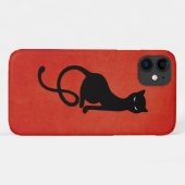 Rode grijze zwarte kat Case-Mate iPhone case (Achterkant (horizontaal))