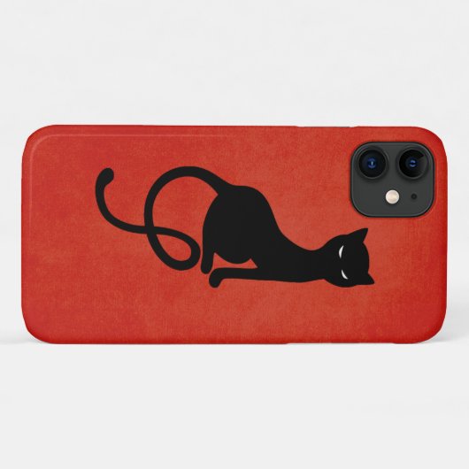 Rode grijze zwarte kat Case-Mate iPhone case (Achterkant (horizontaal))