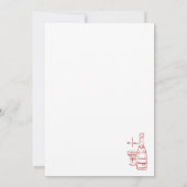 Rode grillige hand getekend eigenzinnige bruiloft kaart (Achterkant)