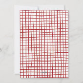 Rode grillige hand getekend Wavy Bow Lijst Kerst Feestdagenkaart (Achterkant)