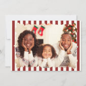 Rode grillige hand getrokken Doodle kerstfoto Feestdagenkaart (Achterkant)