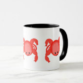 Rode grillige krabben kraal ogen mok (Voorkant rechts)