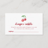 Rode grillige retro kersen | Luierscheur Informatiekaartje (Voorkant)