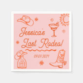 Rode grillige Westerne cocktail bachelorette party Servet (Voorkant)