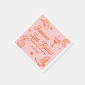 Rode grillige Westerne cocktail bachelorette party Servet (Hoek)