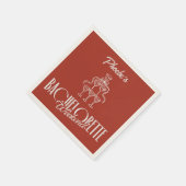 Rode grillige wijn Doodle Bachelorette Naam servet (Hoek)