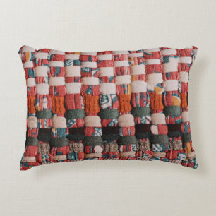 RODE GROEN EN BLAUWE TEXTIEL ACCENT KUSSEN