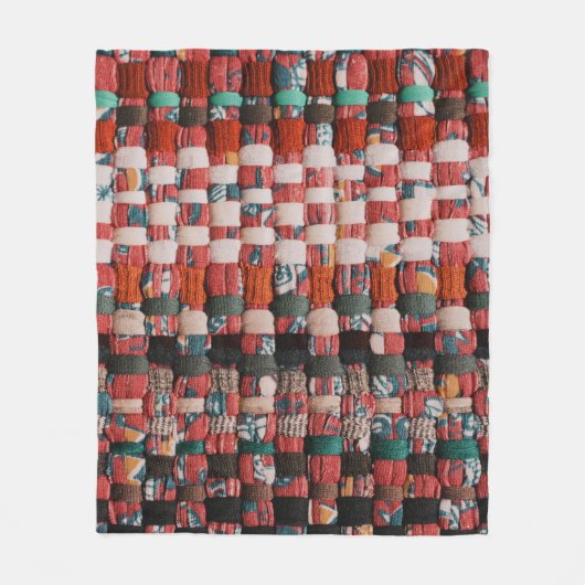 RODE GROEN EN BLAUWE TEXTIEL FLEECE DEKEN (Voorkant)