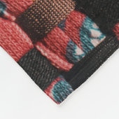RODE GROEN EN BLAUWE TEXTIEL FLEECE DEKEN (Hoek)