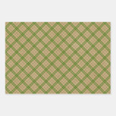 Rode Groen Wit Land Gingham op Kraft gekleurd Inpakpapier Vel (Voorkant 2)