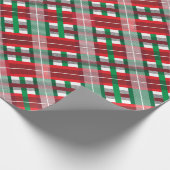RODE GROEN WITTE CHRISTMAS PLAID PATTERS CADEAUPAPIER (Hoek)