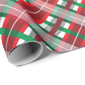 RODE GROEN WITTE CHRISTMAS PLAID PATTERS CADEAUPAPIER (Rol Hoek)