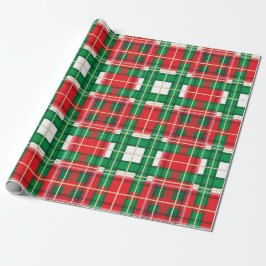 RODE GROEN WITTE CHRISTMAS PLAID PATTERS CADEAUPAPIER