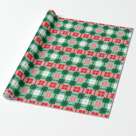 RODE GROEN WITTE CHRISTMAS PLAID PATTERS CADEAUPAPIER