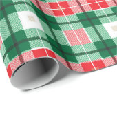 RODE GROEN WITTE CHRISTMAS PLAID PATTERS CADEAUPAPIER (Rol Hoek)
