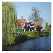  Rode Groen Zaan Schans Nederlandse Timber Houses Tegeltje (Voorkant)
