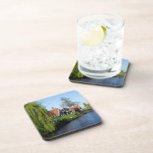  Rode Groen Zaanse Schans Nederlands Timberhuis Bier Onderzetter (Rechterzijde)