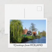  Rode Groen Zaanse Schans Nederlands Timberhuis Feestdagenkaart (Voorkant / Achterkant)
