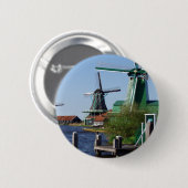  Rode Groen Zaanse Schans Nederlands Timberhuis Ronde Button 5,7 Cm (Voorkant /achterkant)