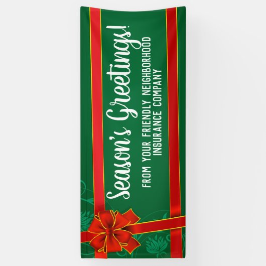 Rode Groene Aangepaste kerstfeestdag Spandoek (Verticaal)