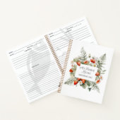 Rode Groene Aardbeienbloem Bladeren Receptenboek Notitieboek (Binnen)