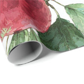 Rode Groene Appel Fruit Patroon Waterverf Rustiek  Cadeaupapier (Rol Hoek)