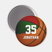 rode groene basketbalteamkleuren magneet (Voorkant / Achterkant)