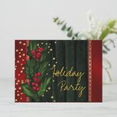 Rode Groene Bedrijfs Kerstfeest Kaart (Staand voorkant)