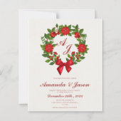 Rode Groene Bessen en Poinsettia Kerstbruiloft (Voorkant)
