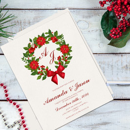 Rode Groene Bessen en Poinsettia Kerstbruiloft