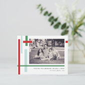 Rode groene blauwe kleurenstrips Modern Feestdagenkaart (Staand voorkant)