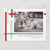 Rode groene blauwe kleurenstrips Modern Feestdagenkaart (Voorkant)