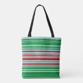 Rode groene blauwe strepen tote bag (Achterkant)