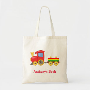 Rode Groene & Blauwe trein kinder genoemd biblioth Tote Bag