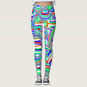 Rode, groene, blauwe, witte Abstracte bubbels Leggings