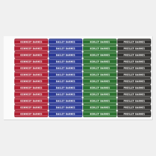 Rode groene blauwe zwarte vlek terug naar schoolna labels (Vel)