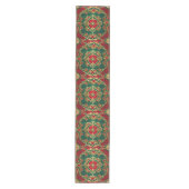 Rode Groene Bloem Decorative Kerst Tafel Runner Medium Tafelloper (Voorkant)