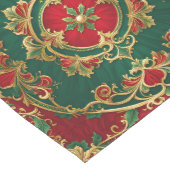 Rode Groene Bloem Decorative Kerst Tafel Runner Medium Tafelloper (Hoek)