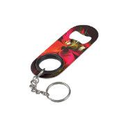 Rode Groene Bloem Moderne Abstracte Kunstpatroon # Mini Flessenopener (Achterkant Gekanteld)