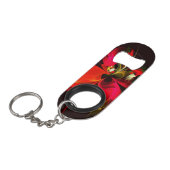 Rode Groene Bloem Moderne Abstracte Kunstpatroon # Mini Flessenopener (Voorkant Gekanteld)