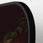 Rode Groene Bloem Moderne Abstracte Kunstpatroon # Pickleball Paddle (Links Detail)