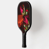 Rode Groene Bloem Moderne Abstracte Kunstpatroon # Pickleball Paddle (Links)
