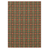 Rode Groene Bloemen Decoratieve Vakantie Tafelklee Tafelkleed (Voorkant)